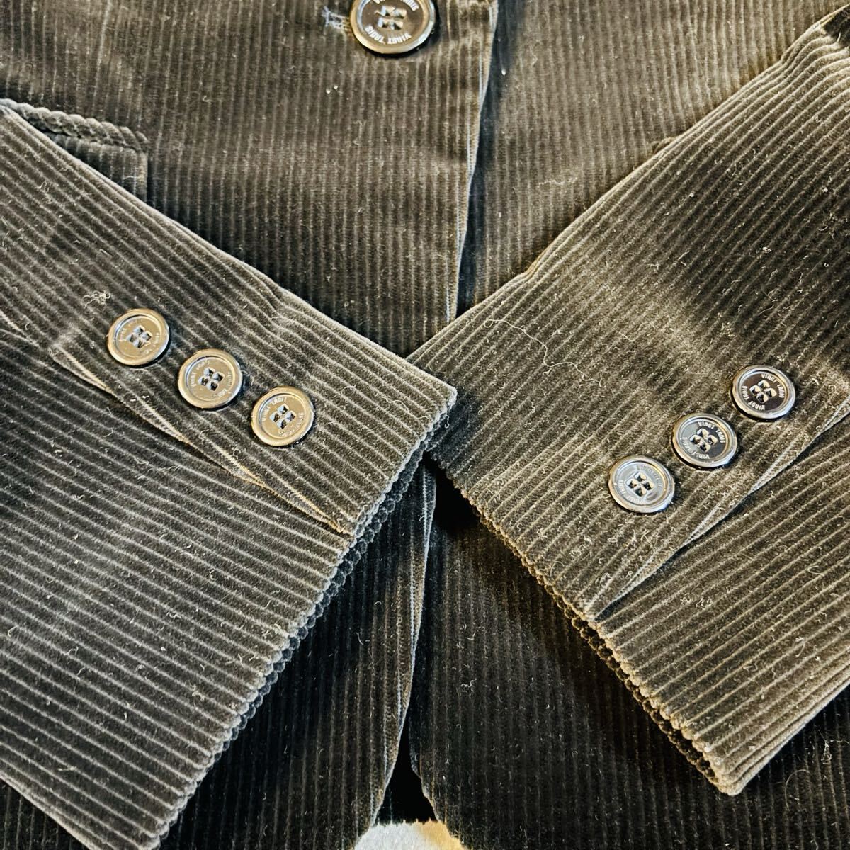 23区 コーデュロイ ジャケット 38 ブラック PONTIGLIO生地 高級ベルベット　M_画像9