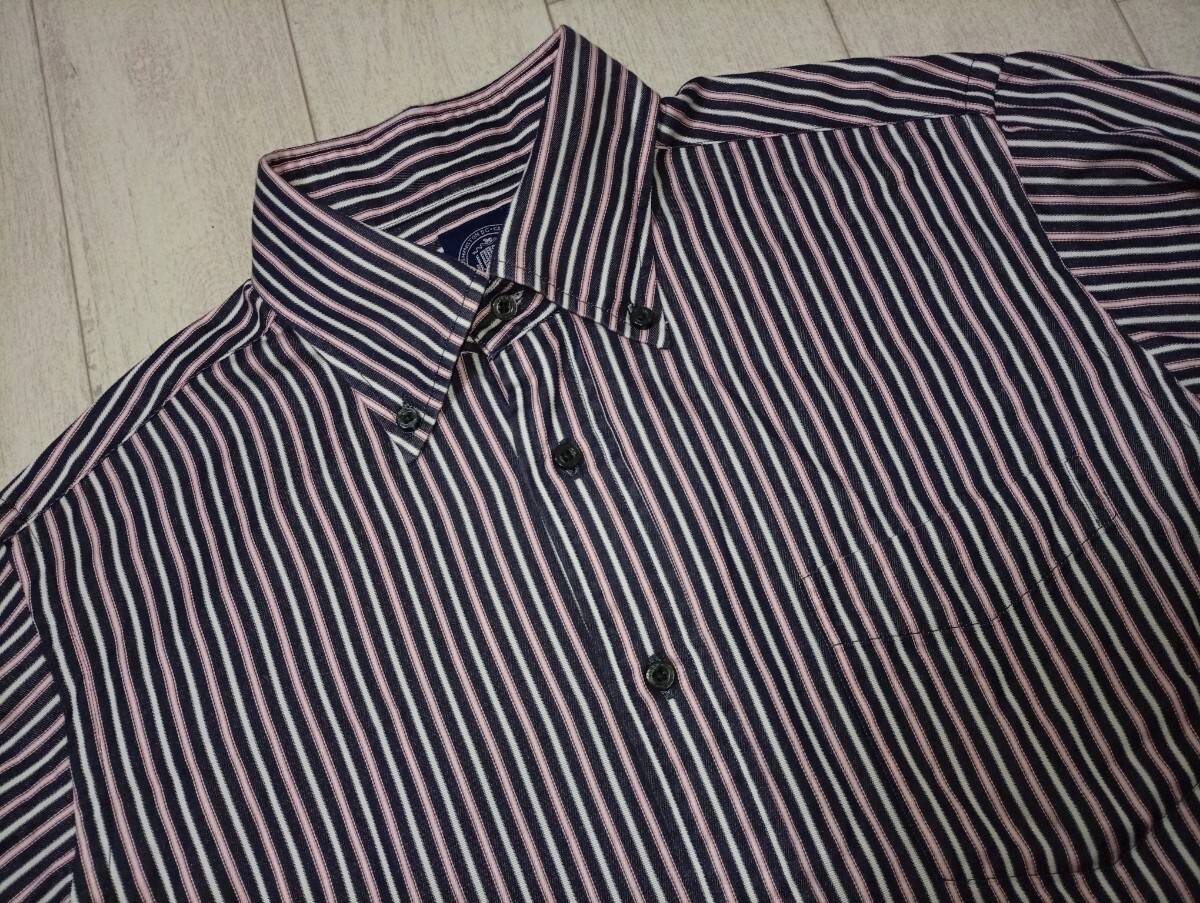美品/J.PRESS/ジェイプレス/ストライプ/シャツ/ボタンダウン/ドレスシャツ/スーツ/ジャケット/パープル_画像2