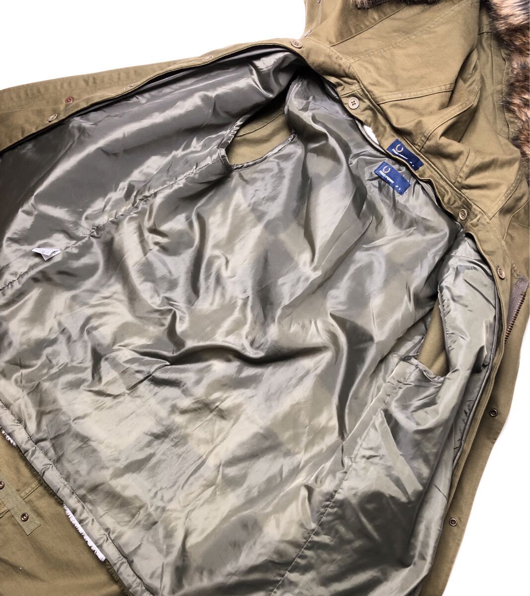 FRED PERRY フレッドペリー M-51モッズコート ライナー付 カーキ Sサイズ ファー脱着可 ヒットユニオン_画像4