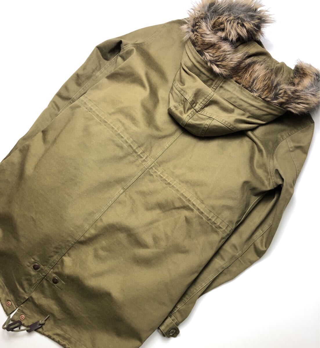 FRED PERRY フレッドペリー M-51モッズコート ライナー付 カーキ Sサイズ ファー脱着可 ヒットユニオン_画像3