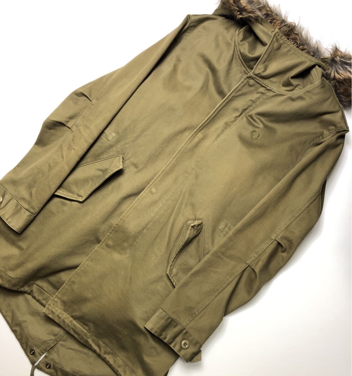 FRED PERRY フレッドペリー M-51モッズコート ライナー付 カーキ Sサイズ ファー脱着可 ヒットユニオン_画像2