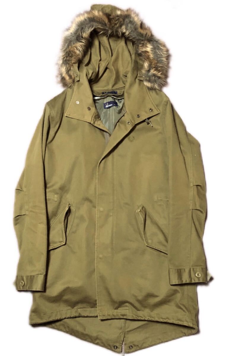 FRED PERRY フレッドペリー M-51モッズコート ライナー付 カーキ Sサイズ ファー脱着可 ヒットユニオン_画像1