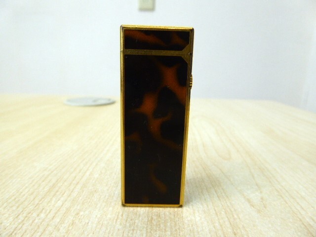 31903 dunhill ダンヒル ガスライター ローラー式 ゴールド マーブル柄 べっ甲柄 喫煙具 高級 火花確認済 中古品_画像3