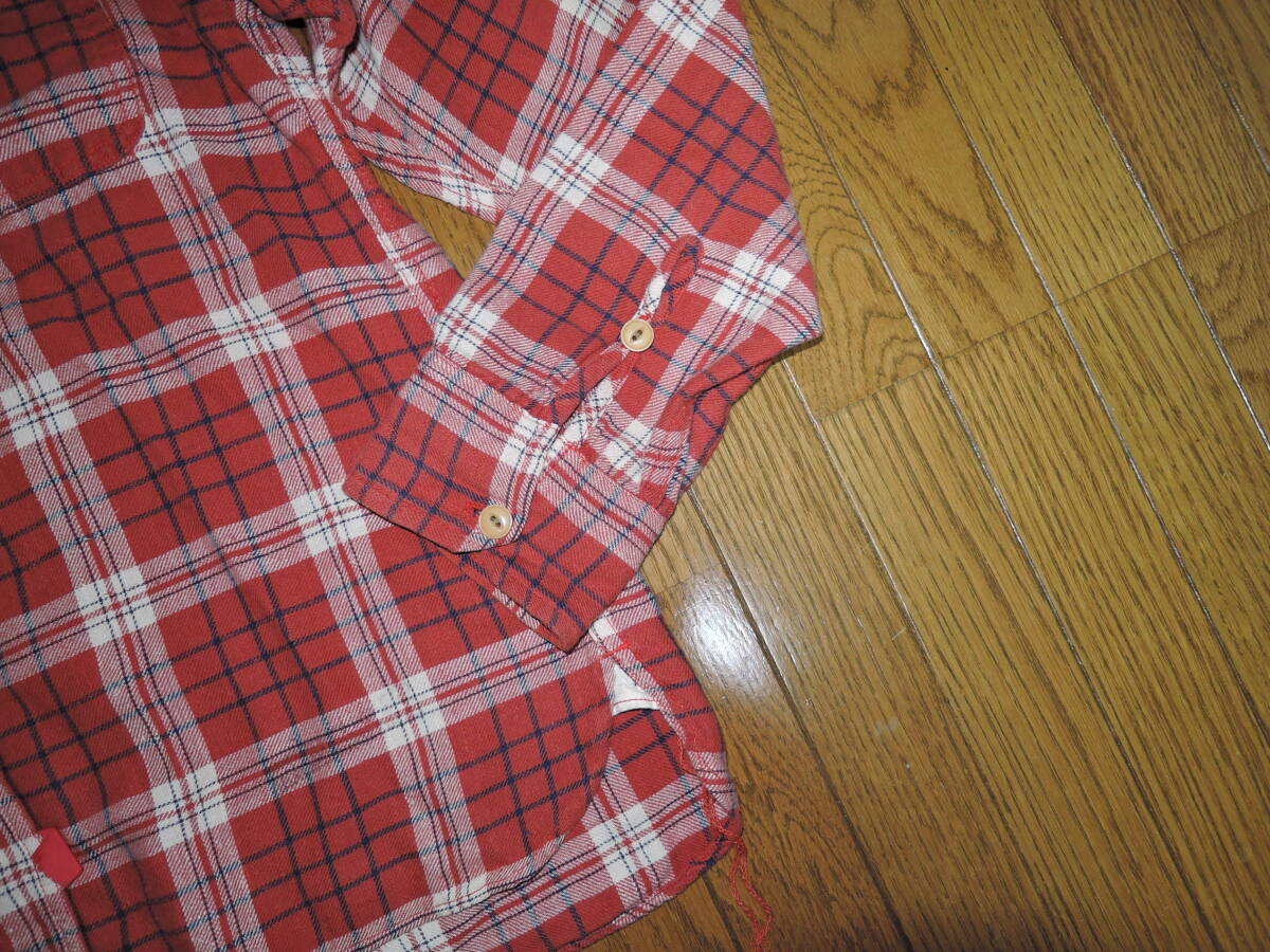 Anachronorm アナクロノーム チェックシャツ 00 赤系 加工 ネルシャツ 長袖シャツ /_画像6