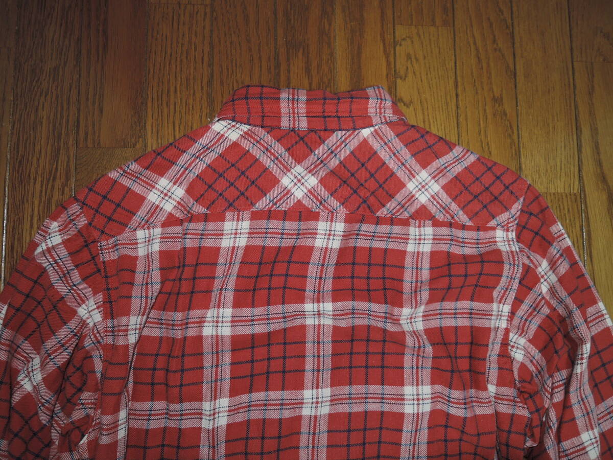 Anachronorm アナクロノーム チェックシャツ 00 赤系 加工 ネルシャツ 長袖シャツ /_画像8