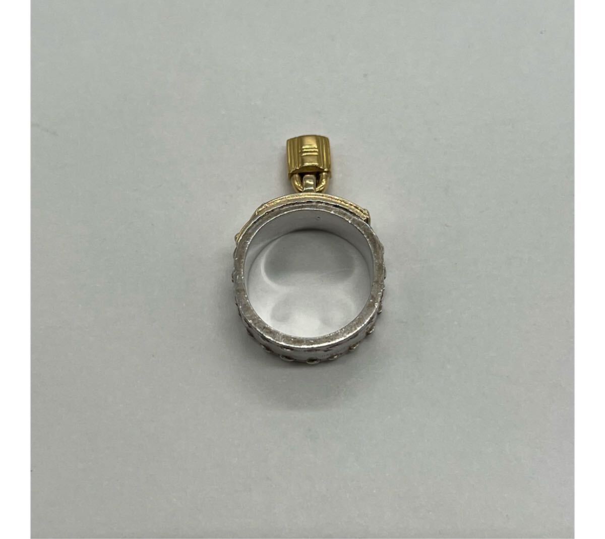 エルメス HERMES ケリー リング 表記サイズ50 SV YG コンビ ヴィンテージ アクセサリー_画像5