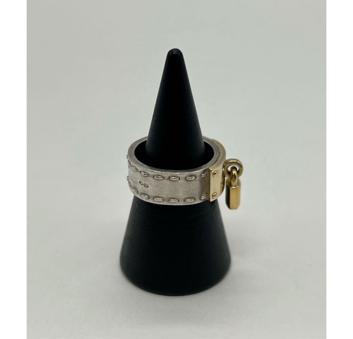 エルメス HERMES ケリー リング 表記サイズ50 SV YG コンビ ヴィンテージ アクセサリー_画像3