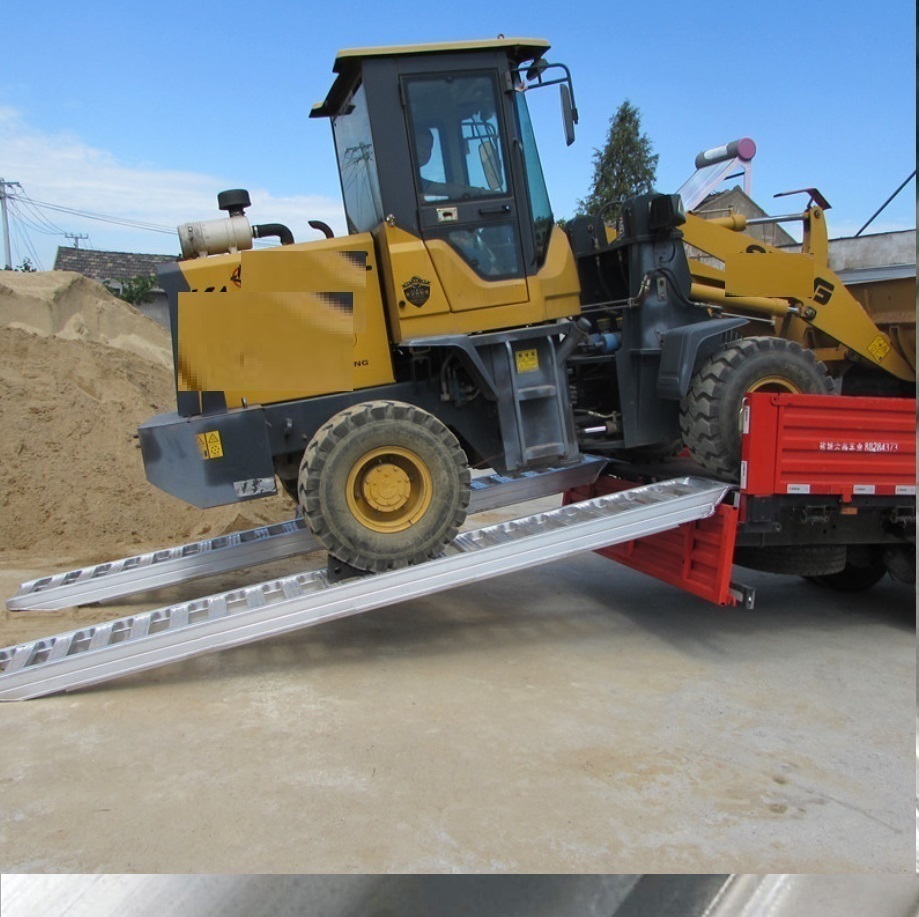 全長4m取っ手付 20cmベロ アルミブリッジ 重機対応 5トン(2本) キャタピラ/ アルミラダー ショベル ミニユンボ ゴムクローラー リフト用_画像5