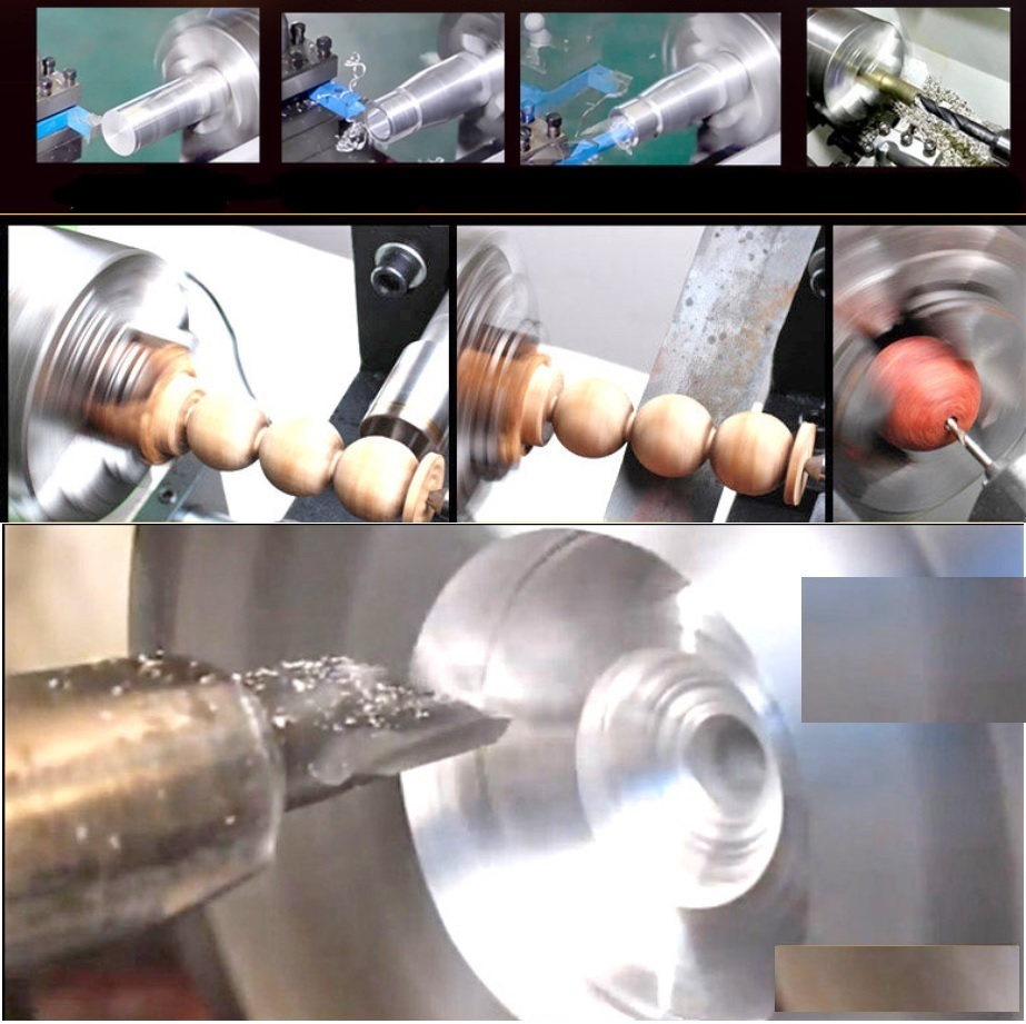 専用台付400mm　小型卓上旋盤 ブラシレスモーター1000w 3爪と4爪チャック、振れ止め付きフルセット　金属ギア 1年間保証付き 大量な付属品_画像4