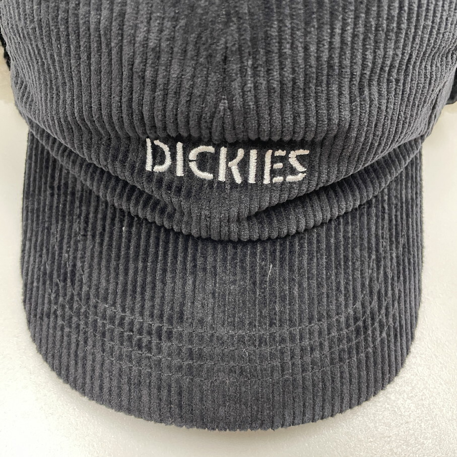 Dickies ブラック フライトキャップ コーデュロイ ボアパイロット帽子 スポーツ ゴルフ バイク トラックキャンプアウトドア ディッキーズ_画像3