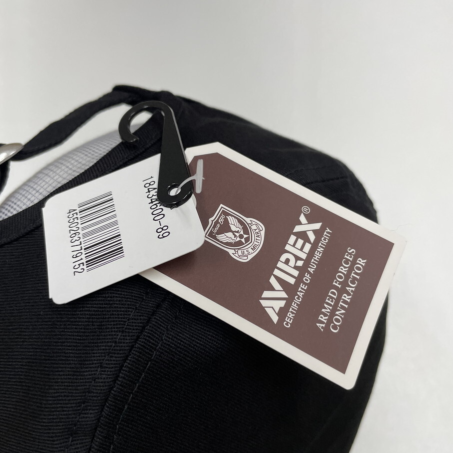 AVIREX ブラック ワークキャップ シルバー刺繍 スポーツ ゴルフ バイク ミリタリー キャンプアウトドア 帽子 アビレックス アヴィレックス_画像7