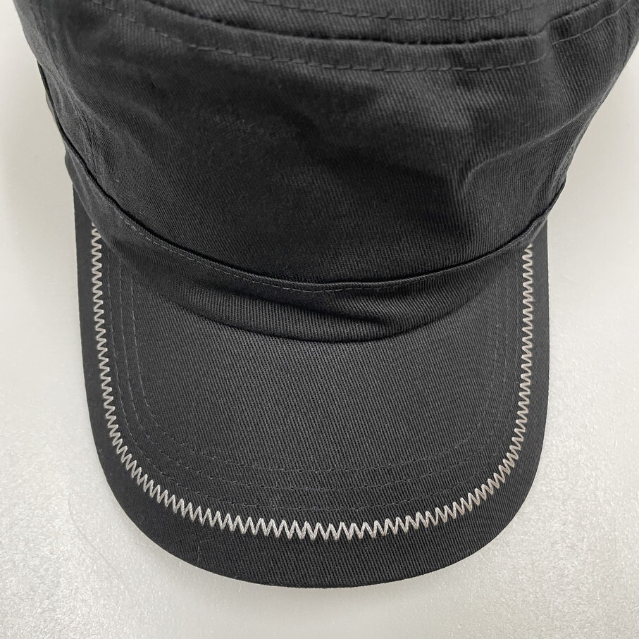 AVIREX ブラック ワークキャップ シルバー刺繍 スポーツ ゴルフ バイク ミリタリー キャンプアウトドア 帽子 アビレックス アヴィレックス_画像3