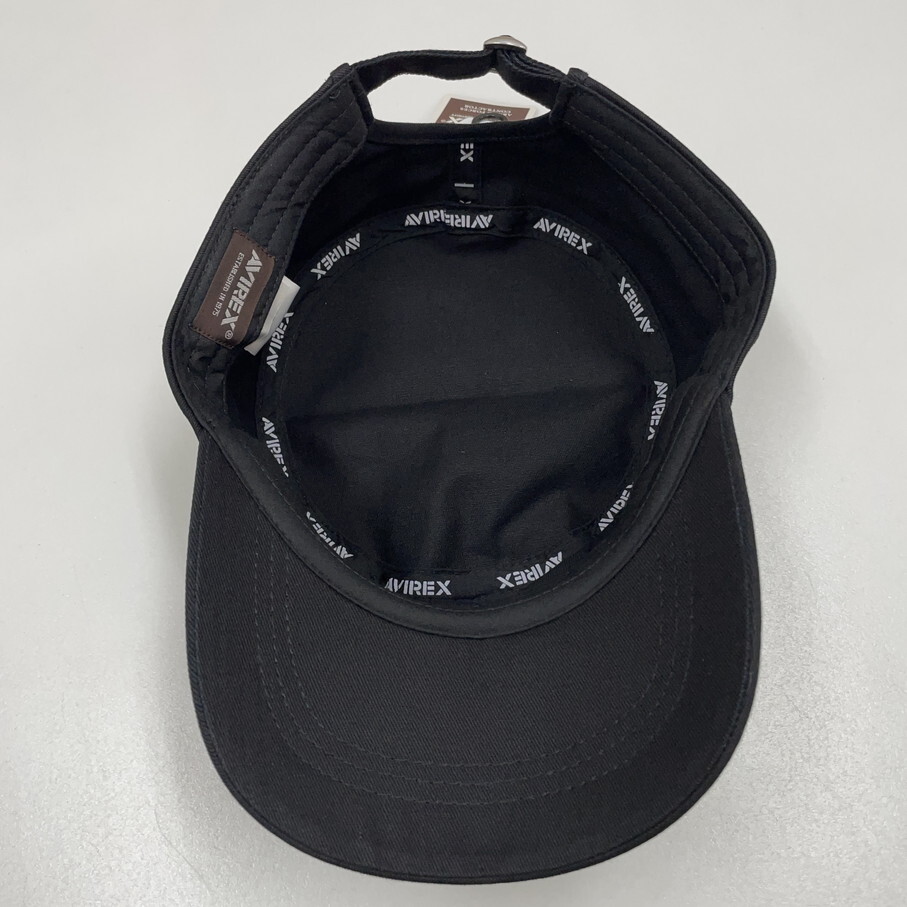 AVIREX ブラック ワークキャップ シルバー刺繍 スポーツ ゴルフ バイク ミリタリー キャンプアウトドア 帽子 アビレックス アヴィレックス_画像10