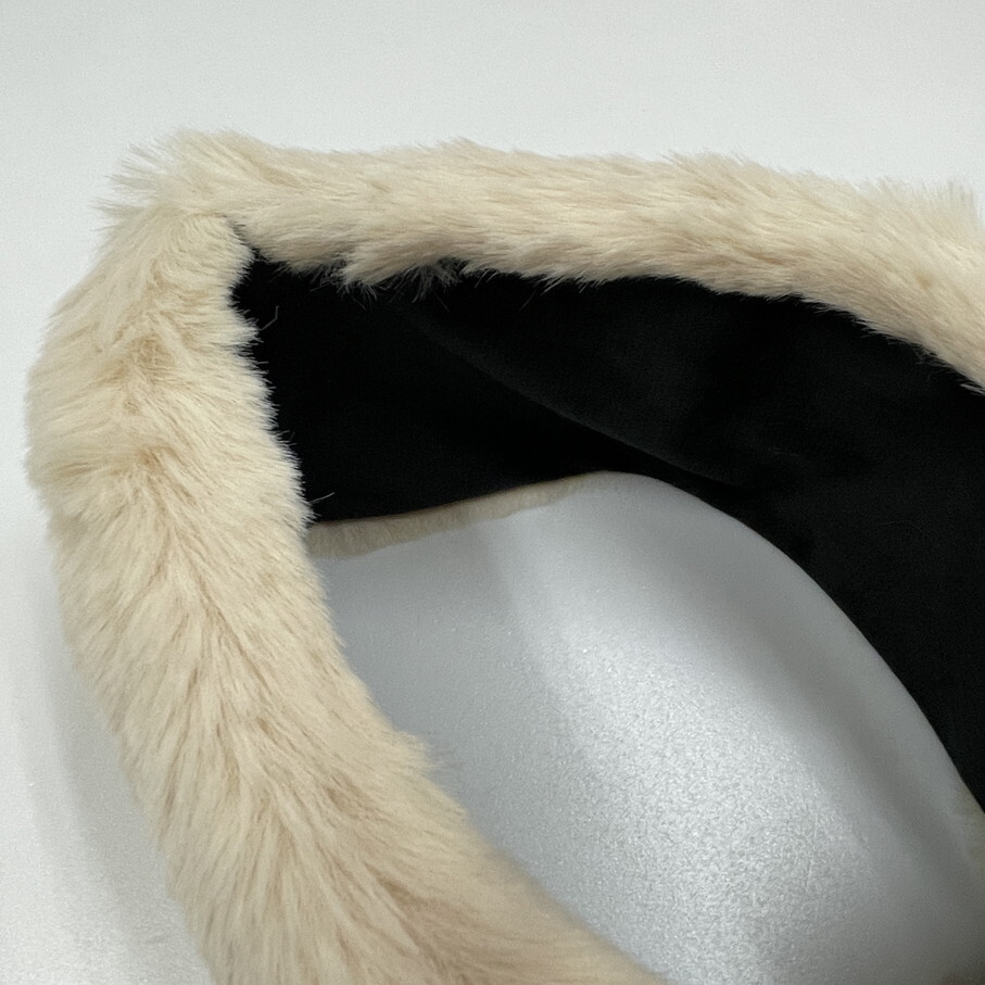 nano universe /F/ ベージュ系 エコファーティペット マフラー 防寒 冬物 ふわふわ もこもこ カジュアル インナーブラック ナノユニバース_画像5