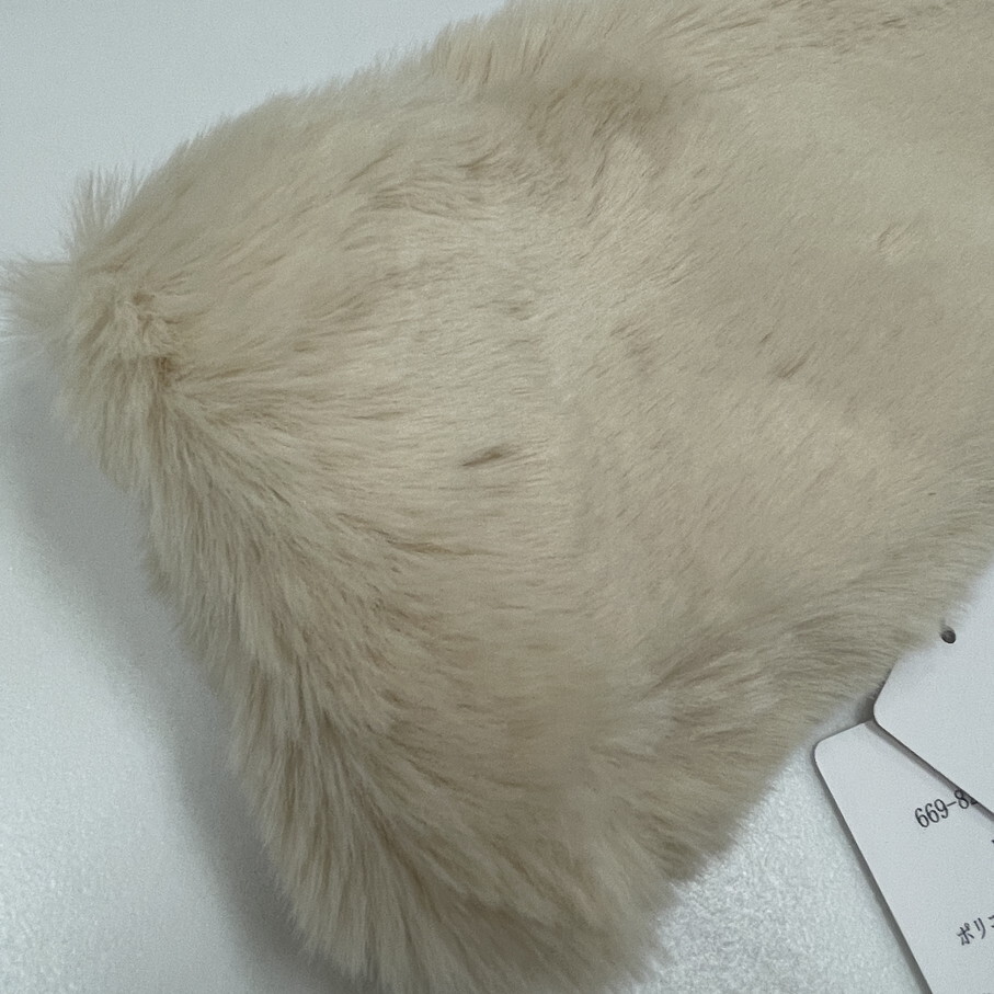 nano universe /F/ ベージュ系 エコファーティペット マフラー 防寒 冬物 ふわふわ もこもこ カジュアル インナーブラック ナノユニバース_画像7