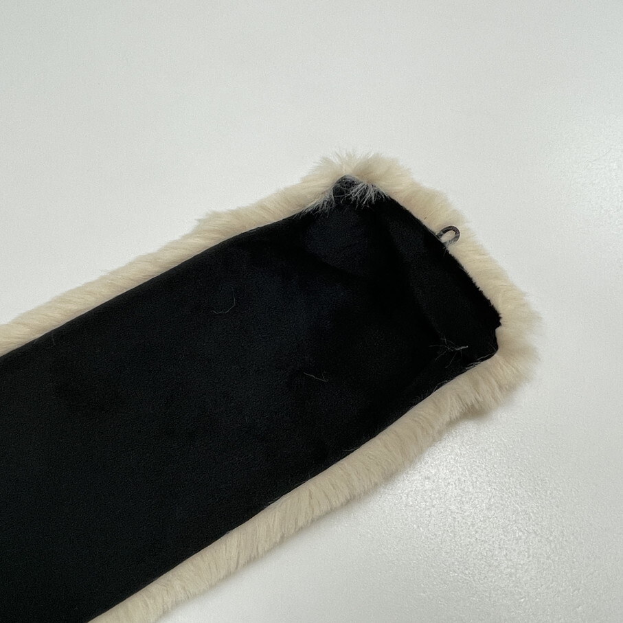 nano universe /F/ ベージュ系 エコファーティペット マフラー 防寒 冬物 ふわふわ もこもこ カジュアル インナーブラック ナノユニバース_画像9