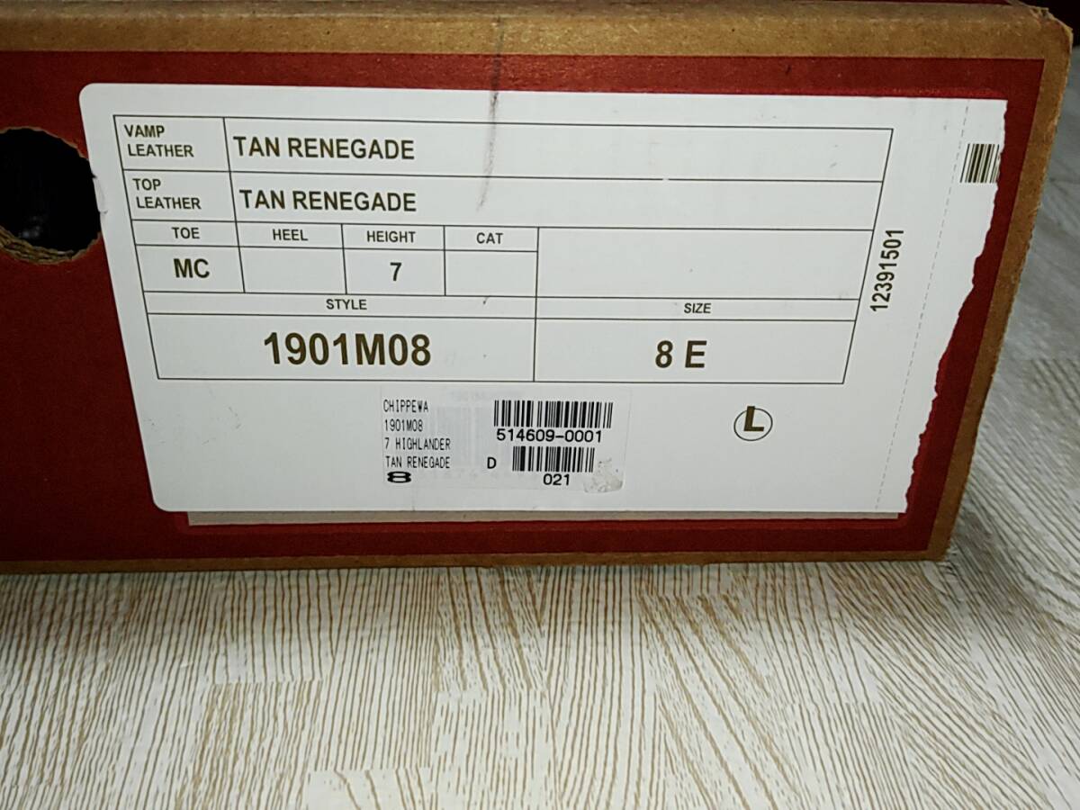 CHIPPEWA チペワ エンジニアブーツ 7 HIGHLANDER 7インチ ハイランダー 1901M08 TAN RENEGADE US8E 26㎝_画像5