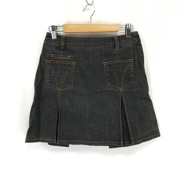 バーバリー/BURBERRY★ミニ丈/デニムスカート【キッズ150A/子供服/女の子/薄めの黒/light black】三陽商会正規品/Skirts◆BH983_画像1