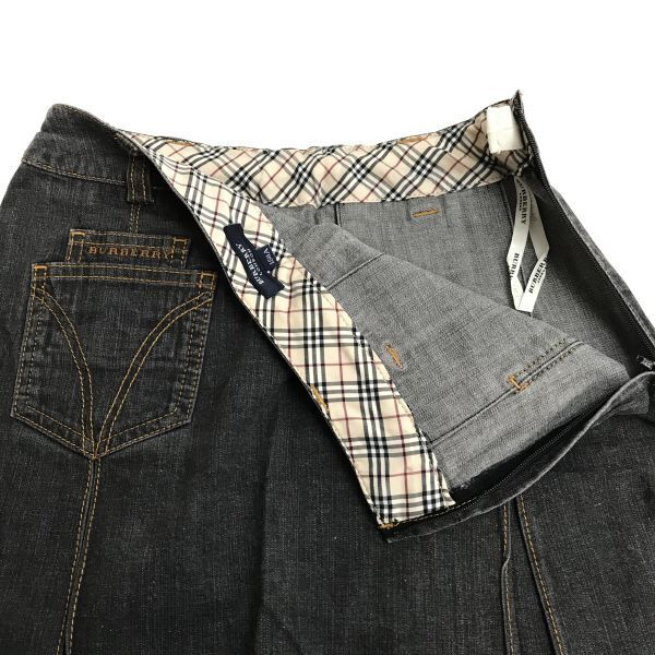 バーバリー/BURBERRY★ミニ丈/デニムスカート【キッズ150A/子供服/女の子/薄めの黒/light black】三陽商会正規品/Skirts◆BH983_画像3