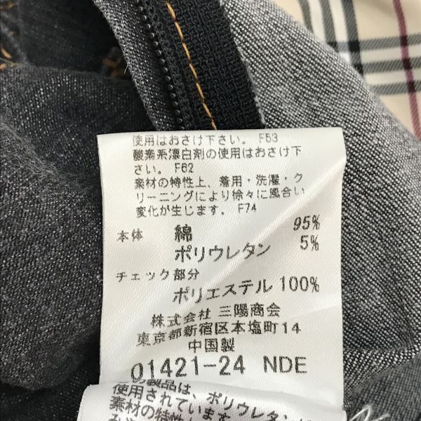 バーバリー/BURBERRY★ミニ丈/デニムスカート【キッズ150A/子供服/女の子/薄めの黒/light black】三陽商会正規品/Skirts◆BH983_画像4