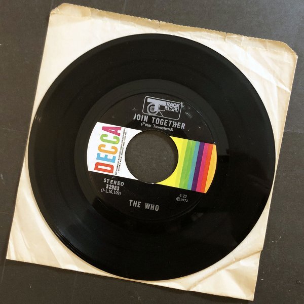 THE WHO Join Together カナダ盤シングル Track/Decca 1972_画像1