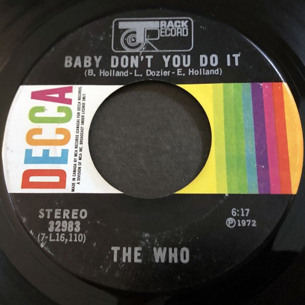 THE WHO Join Together カナダ盤シングル Track/Decca 1972_画像2