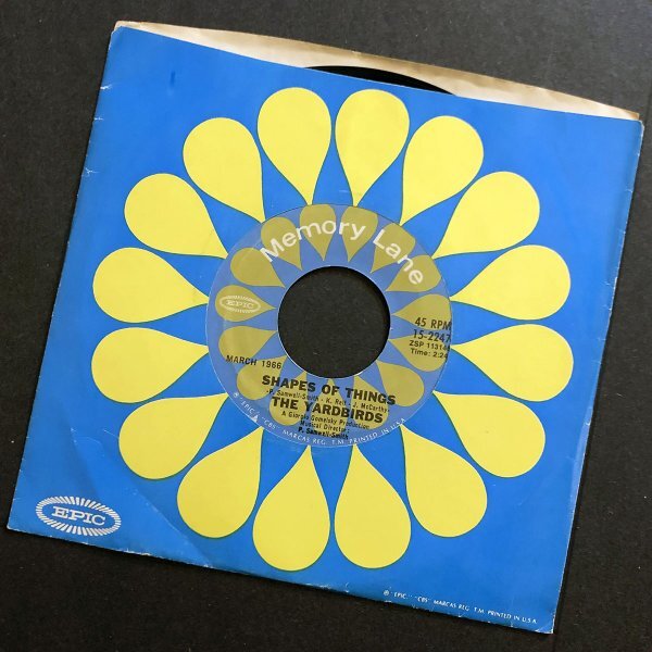 THE YARDBIRDS Shapes of Things US盤シングル再発 Epic Jeff Beck_画像1