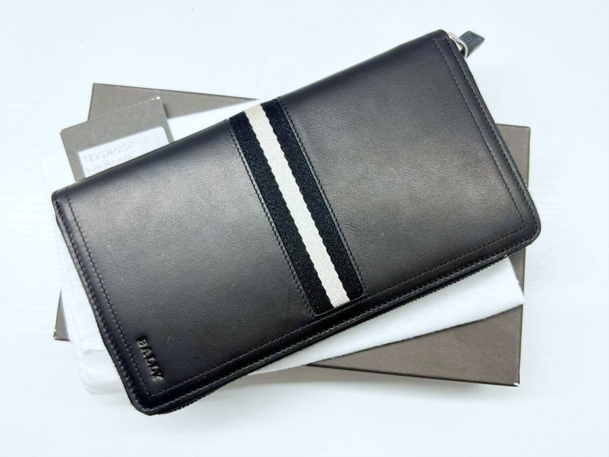未使用保管 美品 BALLY バリー TEVIN 290 トレインスポッティング ラウンド オーガナイザー 長財布 黒 TEVIN 290_画像1