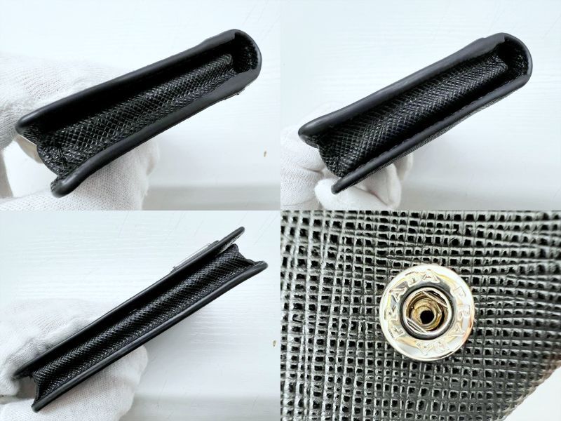  почти не использовался действующий прекрасный товар PRADA Prada треугольник Logo safia-no карта держатель футляр для визитных карточек чёрный RFID 2MC105_QHH_F0002