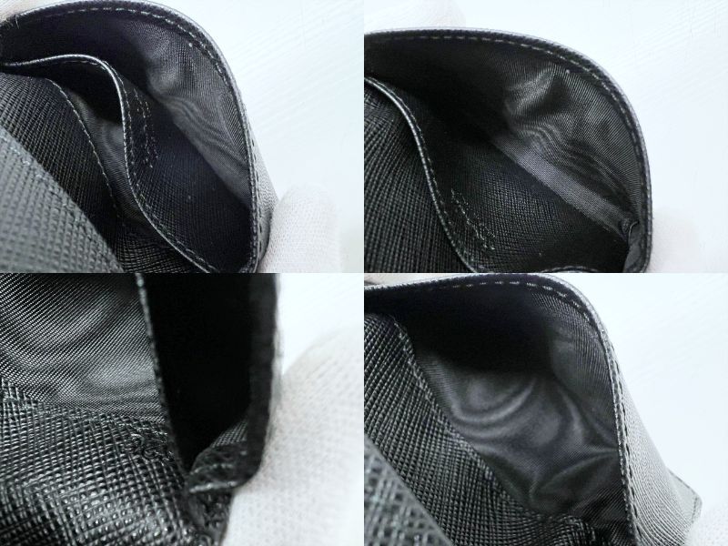  почти не использовался действующий прекрасный товар PRADA Prada треугольник Logo safia-no карта держатель футляр для визитных карточек чёрный RFID 2MC105_QHH_F0002