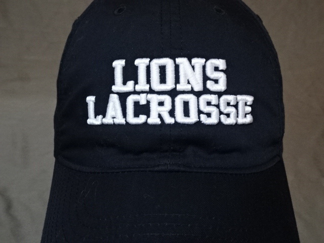 激レア USA購入 ナイキ【NIKE】製 【HERITAGE86】【DRI FIT】【LIONS LACROSSE】 スウォッシュ ロゴ刺繍入り キャップ ブラック 中古良品_画像1