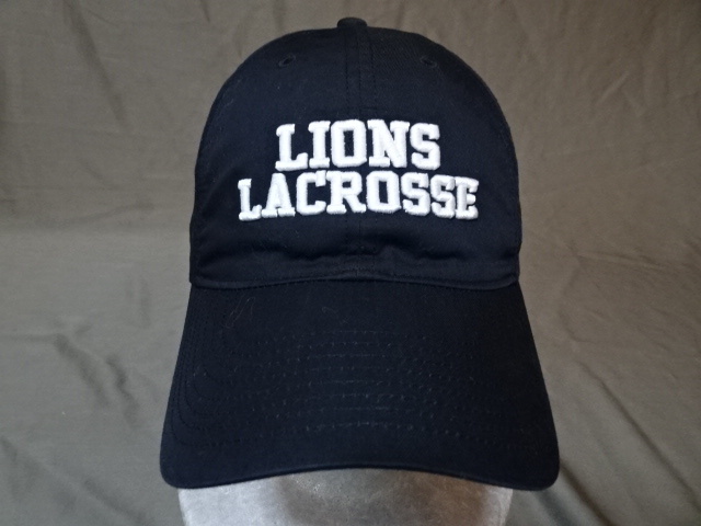 激レア USA購入 ナイキ【NIKE】製 【HERITAGE86】【DRI FIT】【LIONS LACROSSE】 スウォッシュ ロゴ刺繍入り キャップ ブラック 中古良品_画像2