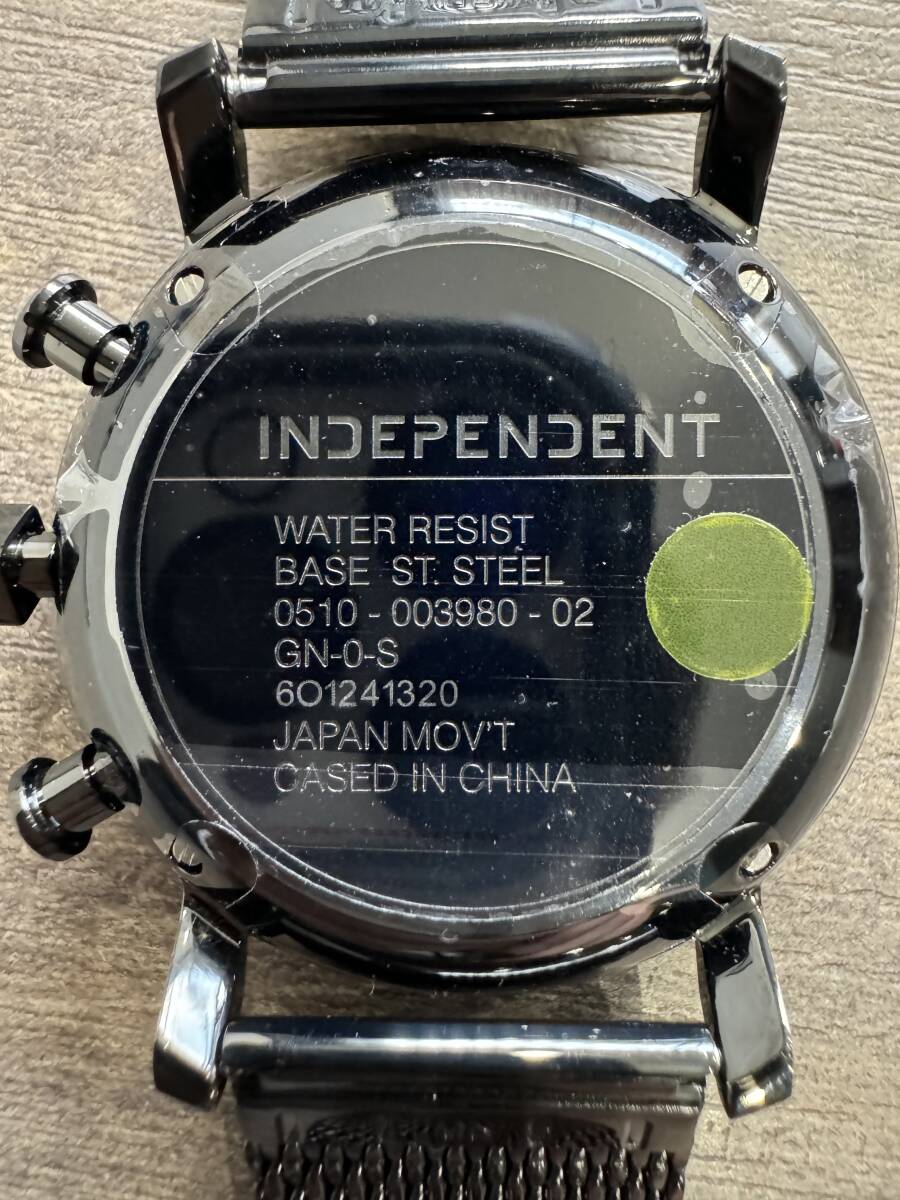 美品 CITIZEN INDEPENDENT【 シチズン インディペンデント 0510-003980-02 】黒文字盤 クオーツ 腕時計_画像7