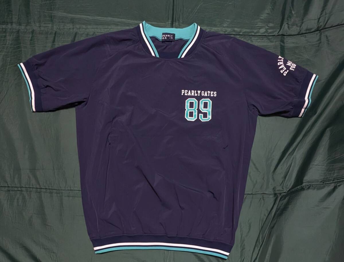 良品★PEARLY GATES パーリーゲイツ 防風/撥水 ストレッチ 半袖 ウィンド トップス ５_画像1