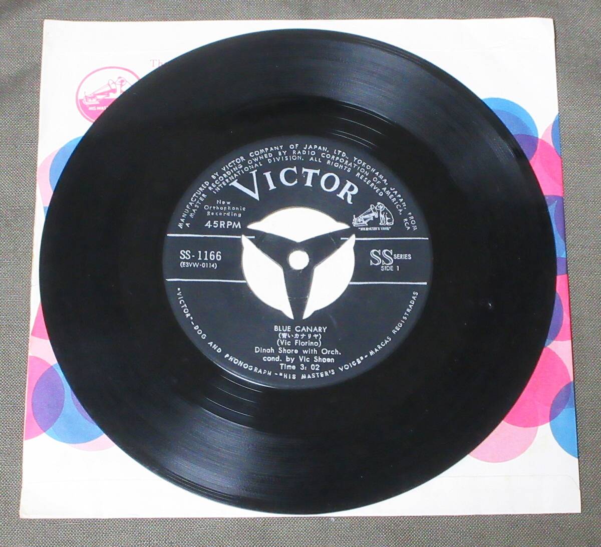 (7'') ダイナ・ショア [青いカナリア/いつまでも] 1962年/ビクターレコード/SS-1166_画像4