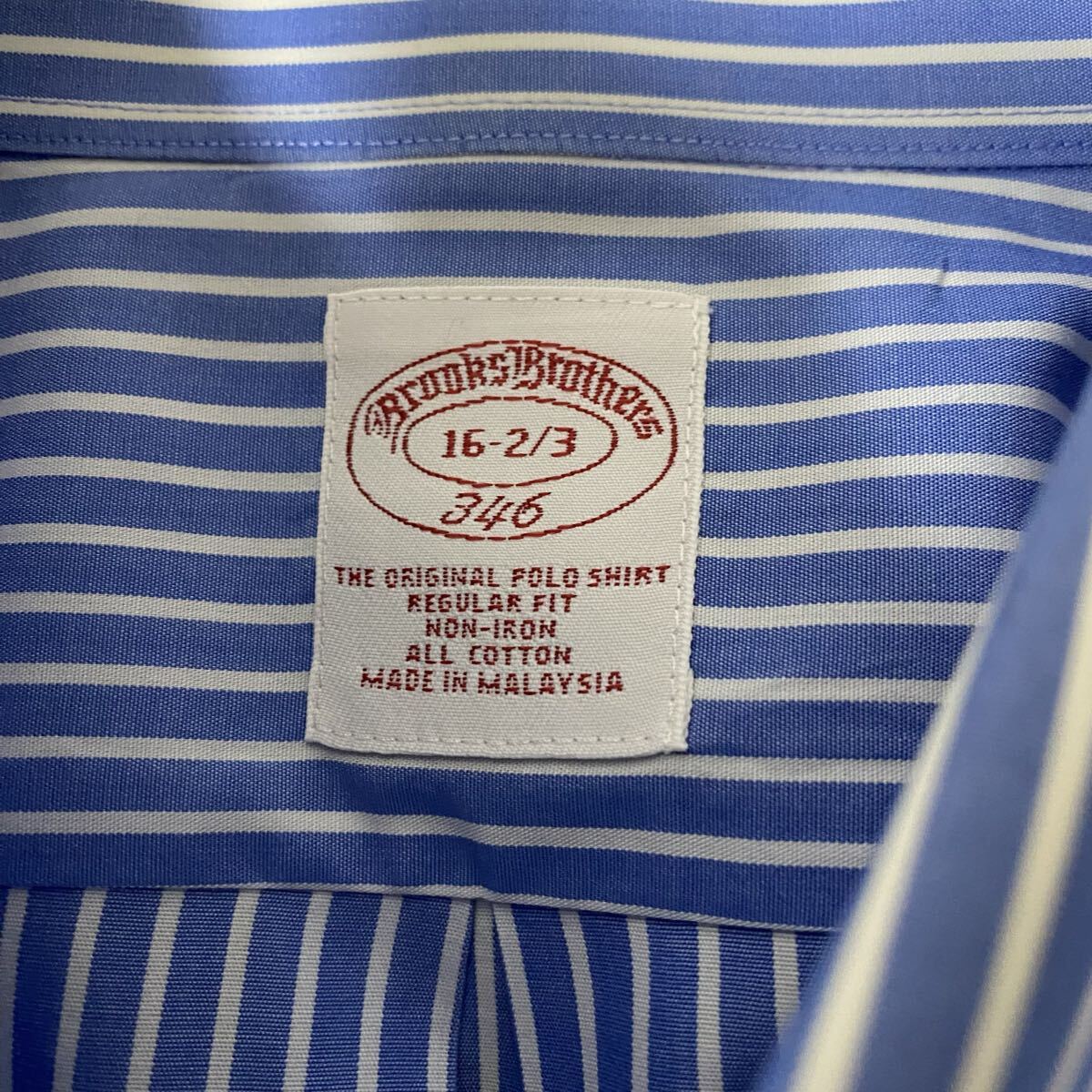 500円〜/2050/美品 Brooks Brothersブルックスブラザーズ ノンアイロン ボタンダウン ストライプ 長袖ドレスシャツ16-2/3_画像7