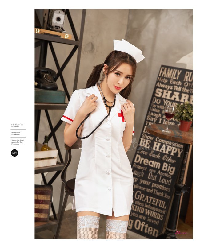  костюмы маскарадный костюм sexy медсестра форма форма медсестры уход . уход . белый халат костюм симпатичный чулки комплект z1428