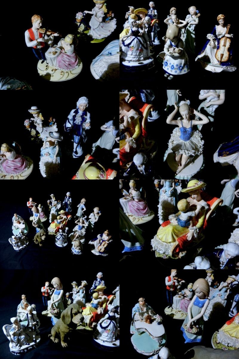 陶器人形 洋人形 まとめ約15体 貴婦人 少女 女の子 貴族 ドマン KPM 等 メーカーなし有り 【JJ127】_画像1