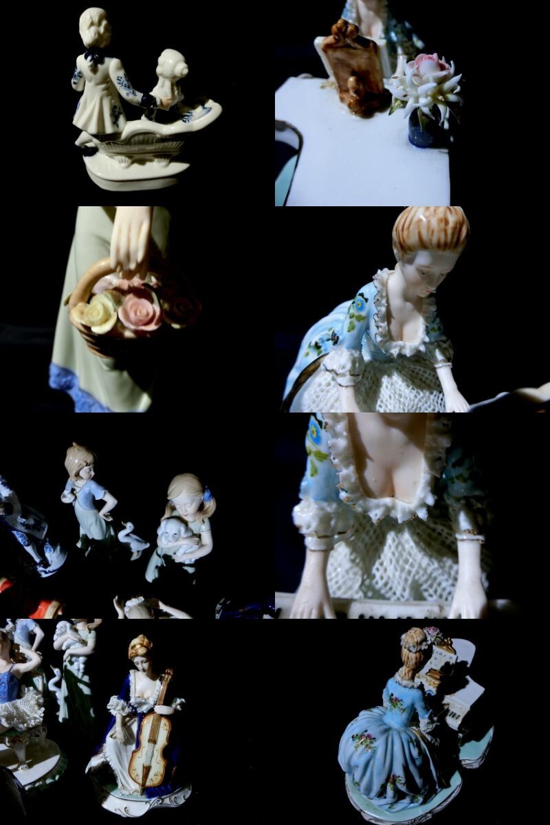 陶器人形 洋人形 まとめ約15体 貴婦人 少女 女の子 貴族 ドマン KPM 等 メーカーなし有り 【JJ127】_画像4