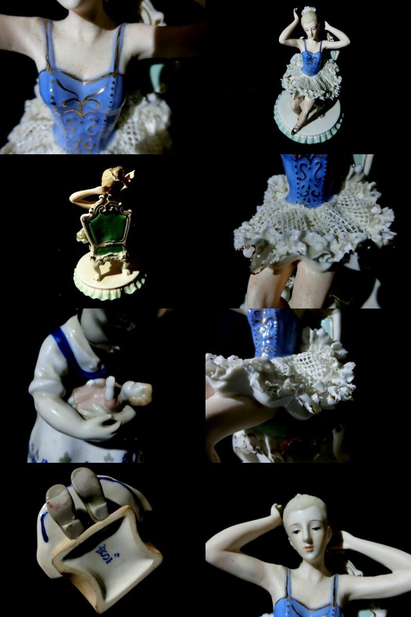陶器人形 洋人形 まとめ約15体 貴婦人 少女 女の子 貴族 ドマン KPM 等 メーカーなし有り 【JJ127】_画像9
