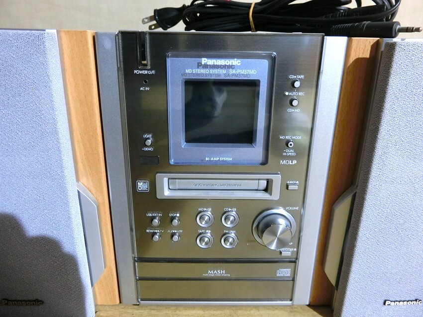 コンポ Panasonic MD STEREO SYSTEM SA-PM37MD 松下電器産業株式会社 CD MD再生確認済み パナソニック オーディオ 【JJ125】_画像3