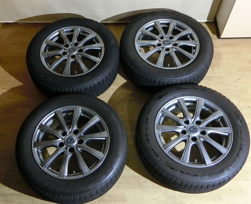 この冬に 冬支度 16インチスタッドレス付ホイール4本 Claire 205/60/16 6.5J PCD100? 5穴 ET38? ブリザック VRX2 【JJ129】_画像1