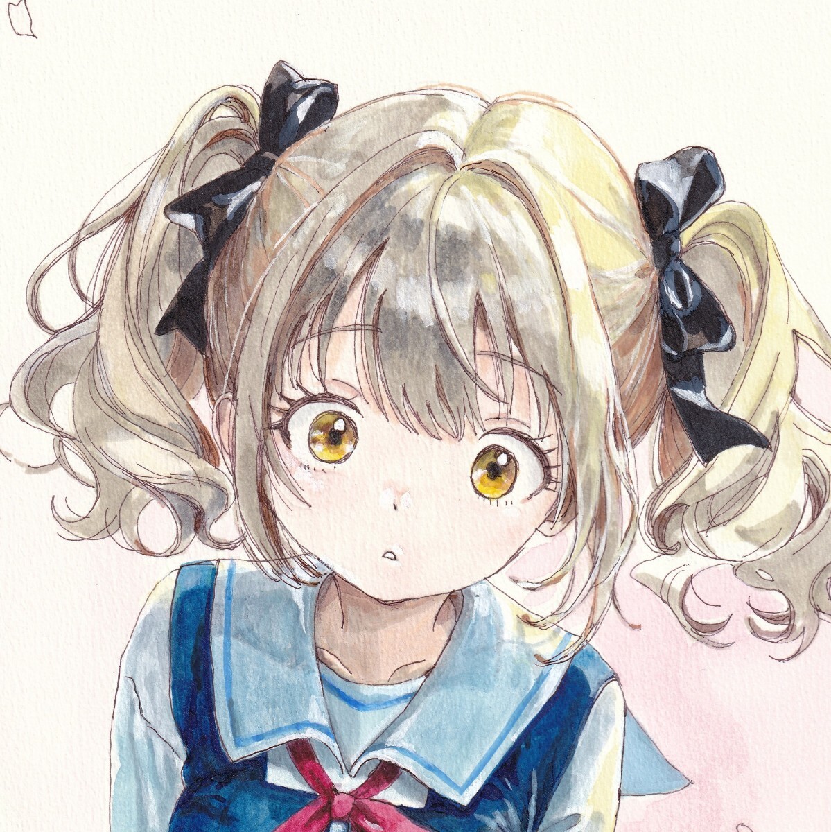 [1 пункт предмет ] оригинал Cara золотой . цвет иллюстрации оригинал ручные иллюстрации A4 размер акварельная живопись исходная картина симпатичный 