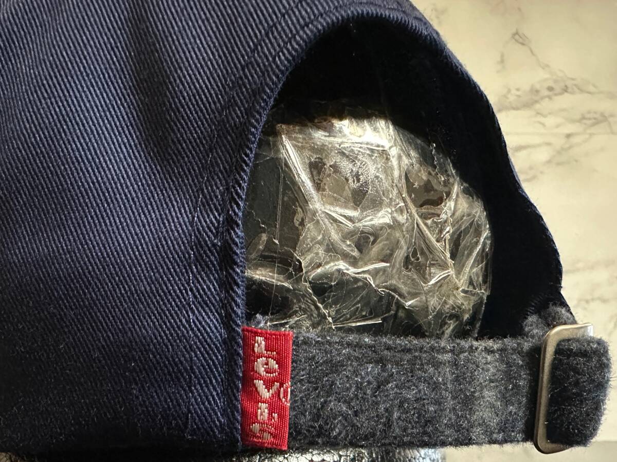 【未使用品】530NF★Levi’s リーバイス キャップ 帽子 CAP クールなネイビーとネイビー系チェック柄にロゴワッペン!《FREEサイズ》_画像9