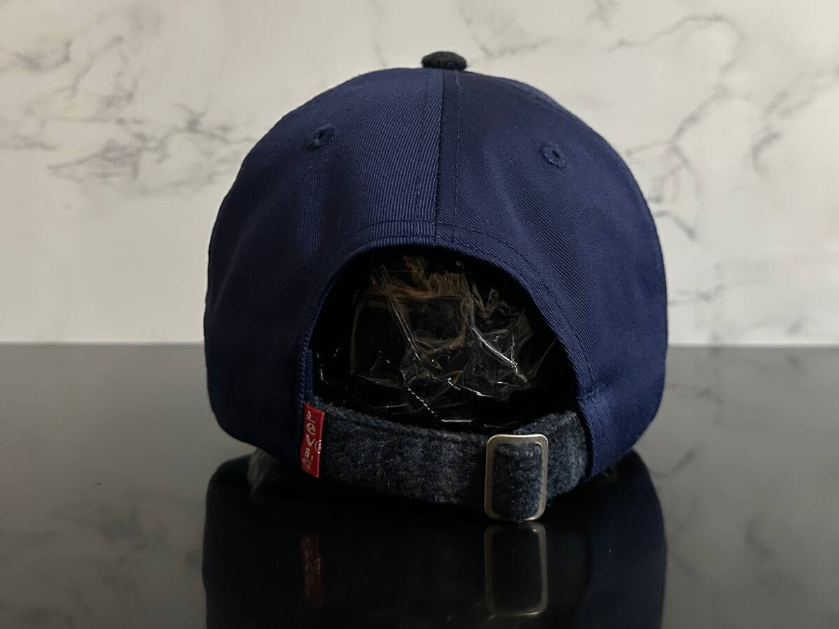 【未使用品】530NF★Levi’s リーバイス キャップ 帽子 CAP クールなネイビーとネイビー系チェック柄にロゴワッペン!《FREEサイズ》_画像6