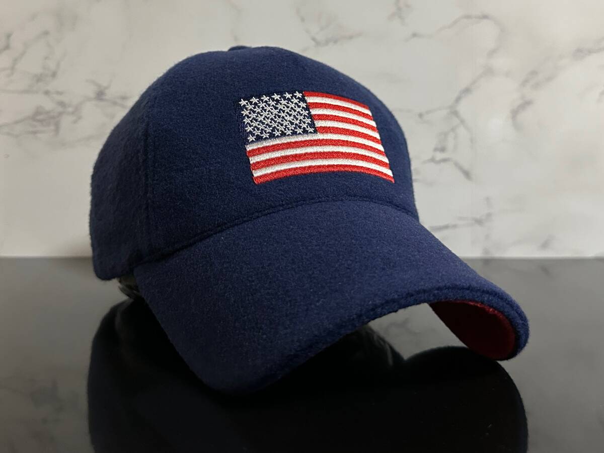 【未使用品】876NE クール★adidas アディダス キャップ 帽子 CAP クールなネイビーとレッドにホワイトロゴと国旗ロゴ！《FREEサイズ》_画像2