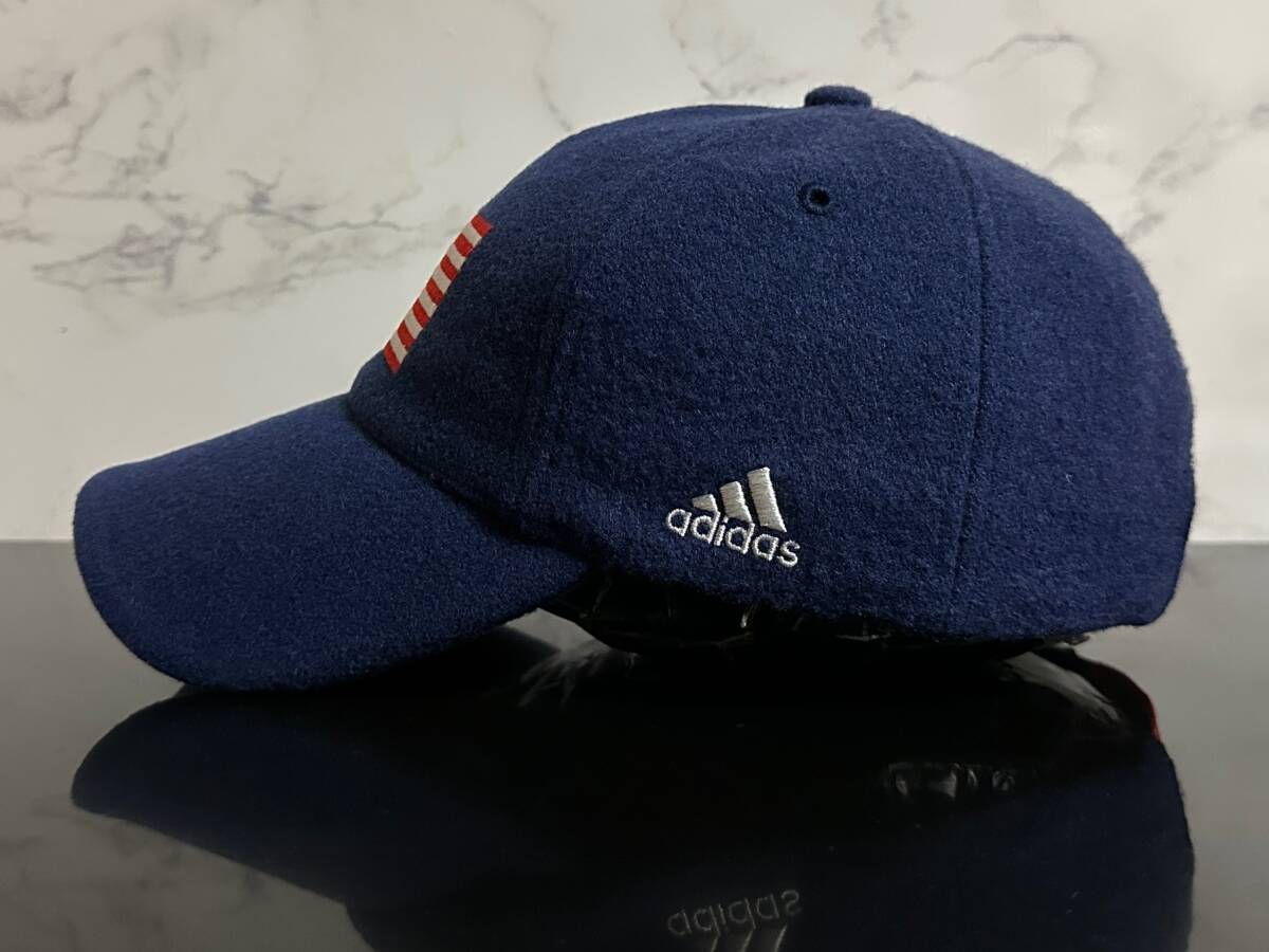 【未使用品】876NE クール★adidas アディダス キャップ 帽子 CAP クールなネイビーとレッドにホワイトロゴと国旗ロゴ！《FREEサイズ》_画像3