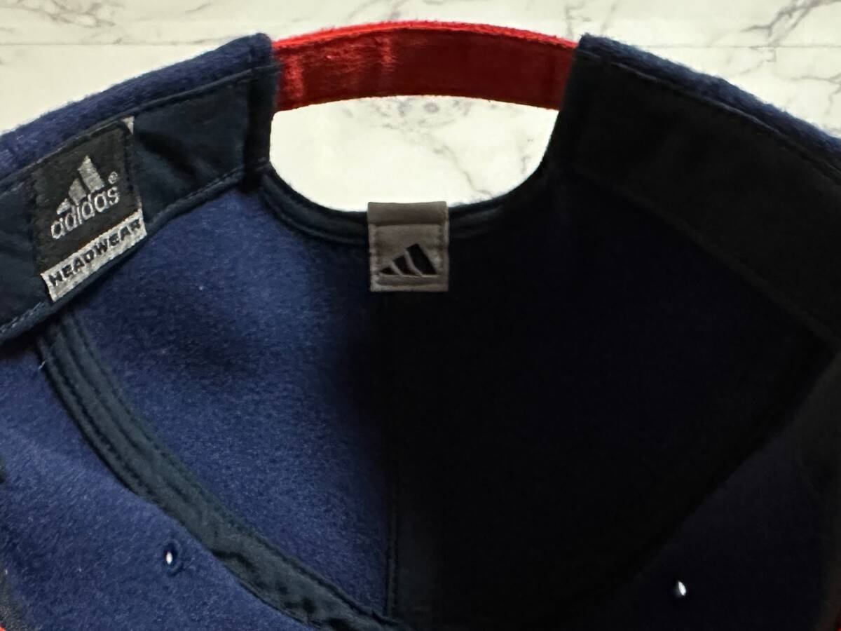 【未使用品】876NE クール★adidas アディダス キャップ 帽子 CAP クールなネイビーとレッドにホワイトロゴと国旗ロゴ！《FREEサイズ》_画像9