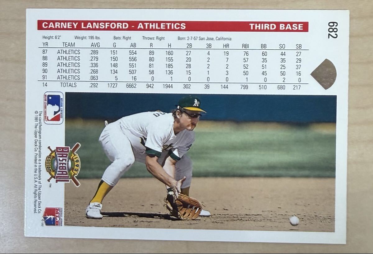 1992 Upper Deck машина nei* Ran s Ford Carney Lansford #682