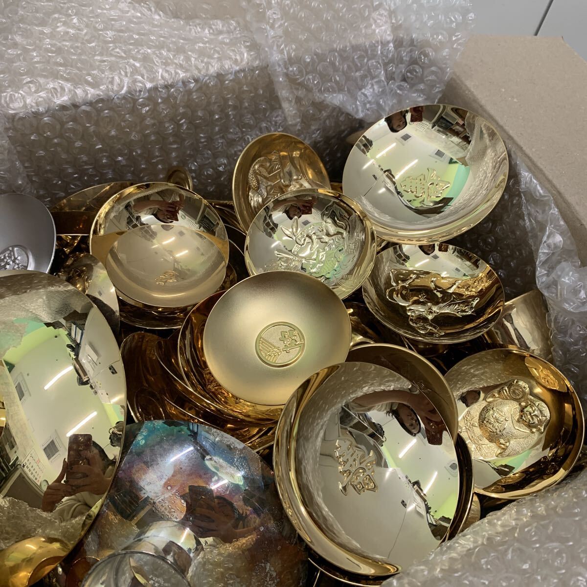 ■約7.5kg ■金杯 ■金メッキまとめ ■酒器 ■24KGP ■銀杯 ■メッキ ■メッキ製品おまとめ_画像2